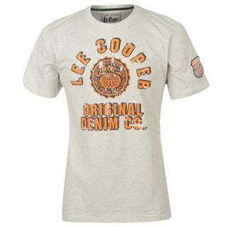 Lee Cooper Fashion TShirt Mens Ash Marl
