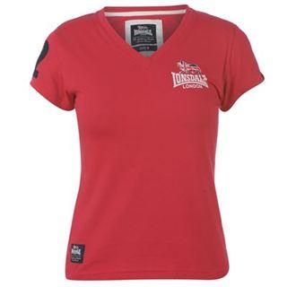 Lonsdale FTF V Neck T Shirt Ladies Pink