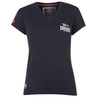 Lonsdale FTF V Neck T Shirt Ladies Navy