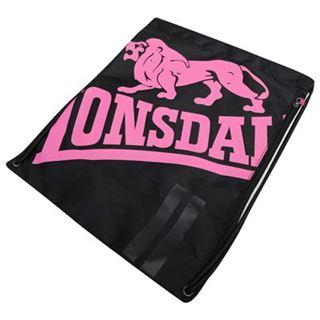 Lonsdale Large Logo Gymsack Black/Pink