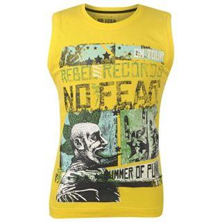 No Fear Music Vest Mens Yellow