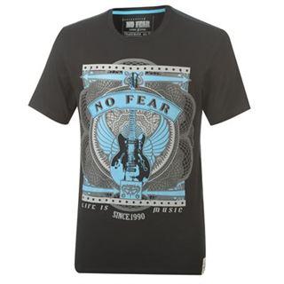 No Fear Music T Shirt Mens Black