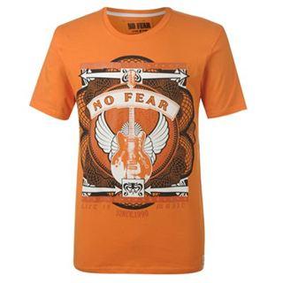 No Fear Music T Shirt Mens Orange