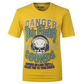 No Fear Music T Shirt Mens Yellow