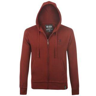 No Fear Zipped Hoody Mens Deep Red