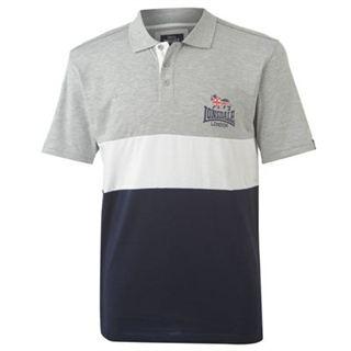 Lonsdale FTF Polo Shirt Mens Grey/N/W