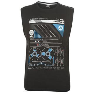 Airwalk Sleeveless T Shirt Mens Black Casette