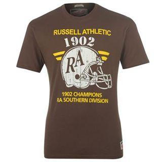 Russell Athletic Print T Shirt Mens Brown