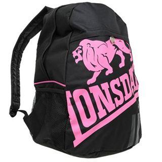 Lonsdale Large Logo Backpack Black/Pink